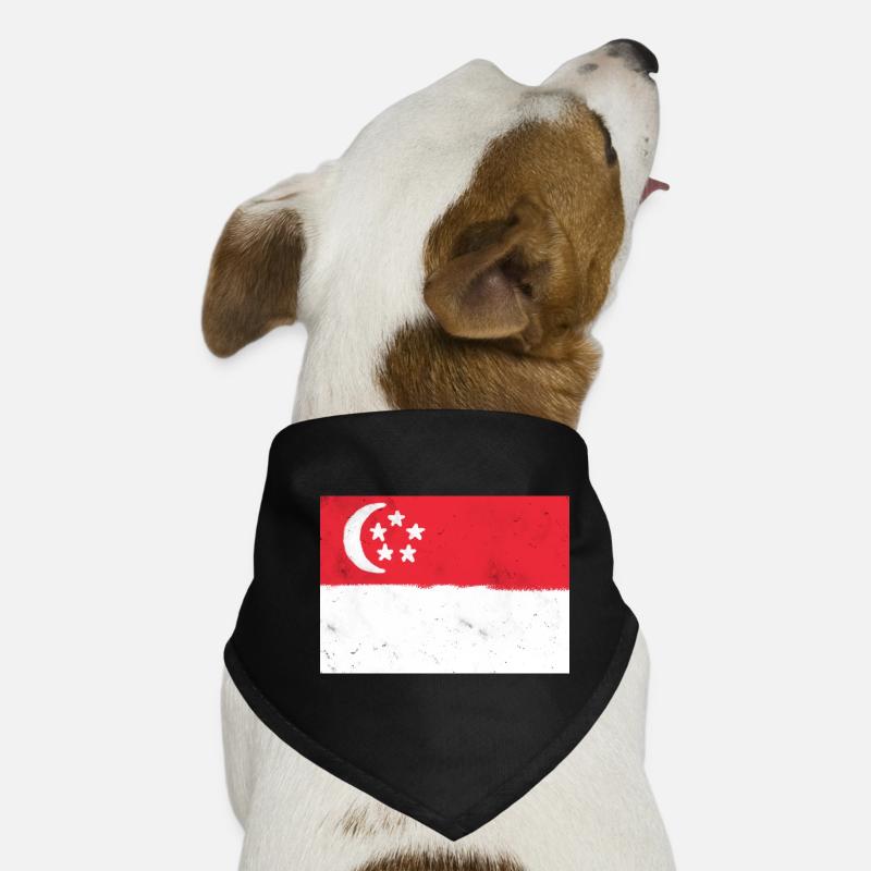 Drapeau de Singapour Bandana pour chien