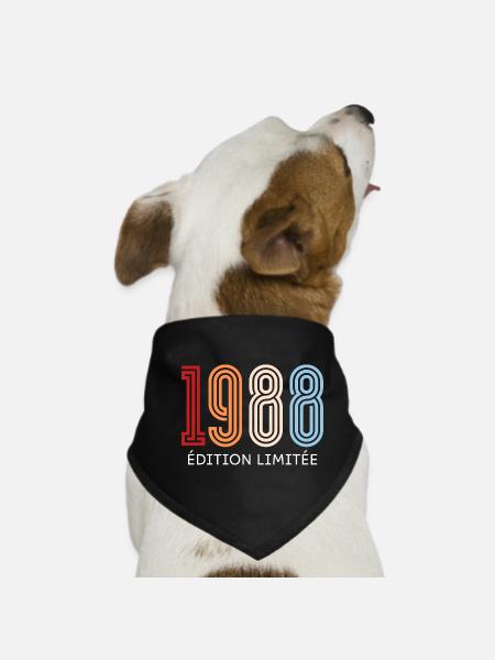 1988 Vintage Limited Edition - Hunde-Bandana - Schwarz - Vorne