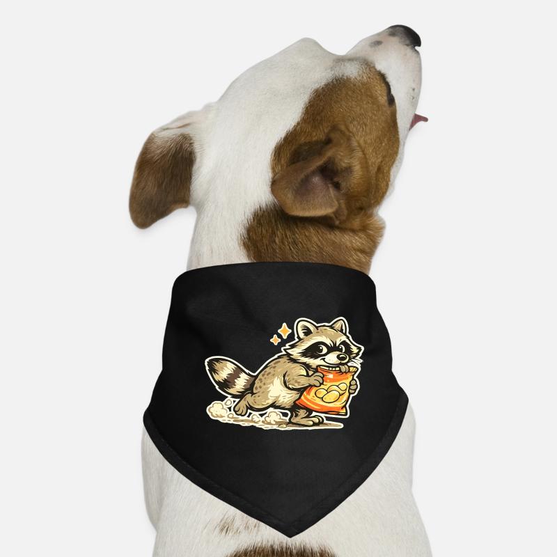 Waschbär mit Snackbeutel Cartoon Hunde-Bandana