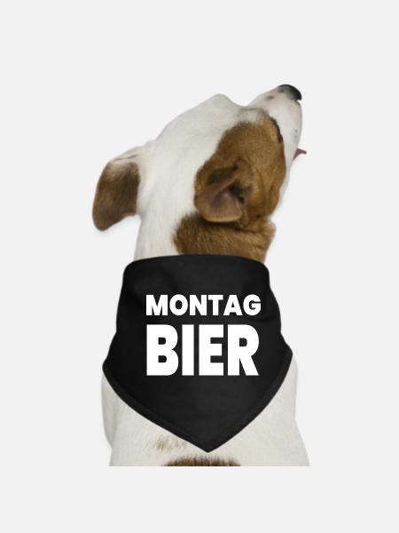 Bier - Hunde-Bandana - Schwarz - Vorne