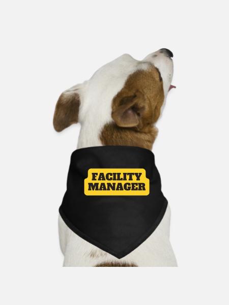 Facility Manager In-house technician Caretaker - Dog Bandana - black - Front