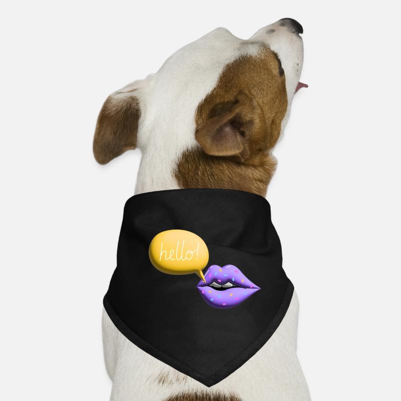 Bouche Hello Lèvres Rétro 3D Coloré Bandana pour chien