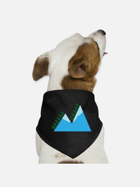 mountains - Dog Bandana - black - Front