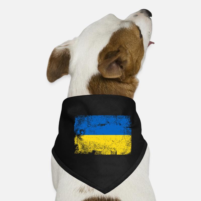 Palette de drapeaux ukrainiens brossés Bandana pour chien