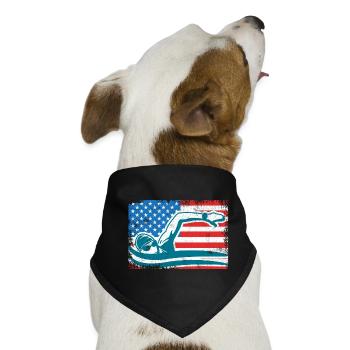 4. Juli Schwimmen - Hunde-Bandana - Schwarz - Vorne