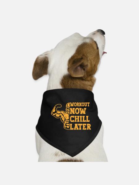 Fitness Motivation Bodybuilder Lift Now Break - Hunde-Bandana - Schwarz - Vorne