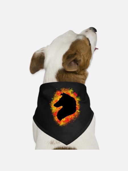 Collie Langhaar Silhouette - Hunde-Bandana - Schwarz - Vorne