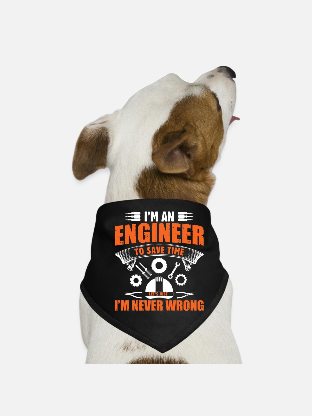 engineer - Dog Bandana - black - Front