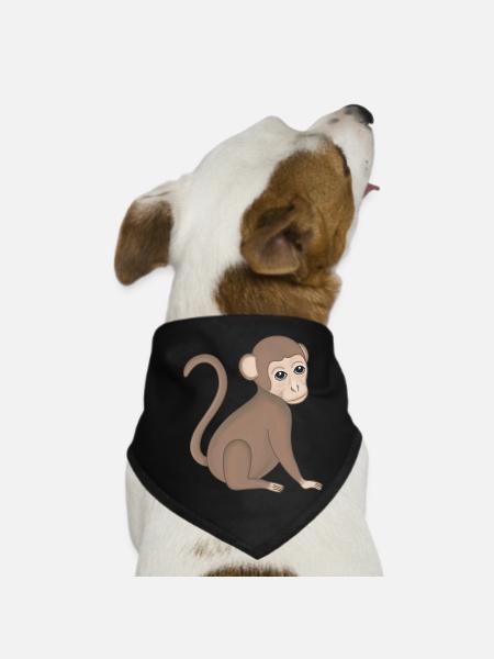 Singe Bébé Singe - Bandana pour chien - noir - Devant