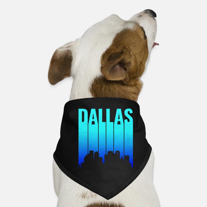 Dallas Skyline Gradient Typography Dog Bandana