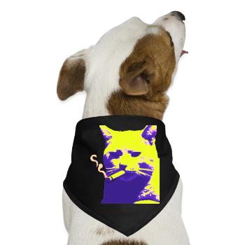 katze am rauchen - Hunde-Bandana - Schwarz - Vorne