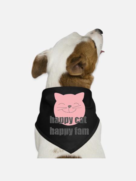 Chat heureux - Bandana pour chien - noir - Devant