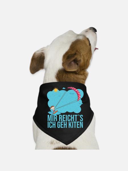 Mir reicht es ich geh kiten das ist mein Hobby - Hunde-Bandana - Schwarz - Vorne