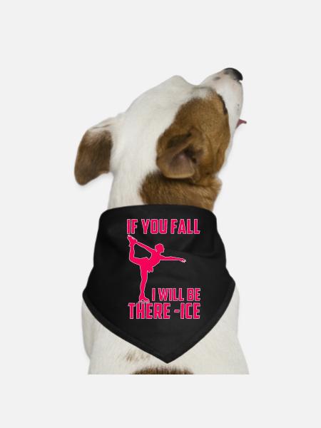 Skating Mom Tshirt Figure Skating Gift - Dog Bandana - black - Front