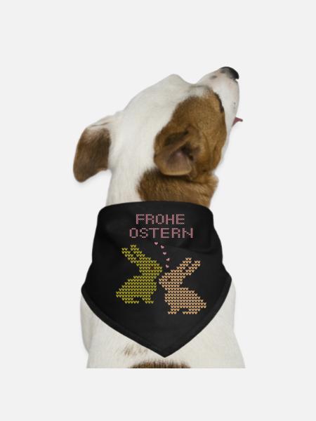 Frohe Ostern - Hunde-Bandana - Schwarz - Vorne