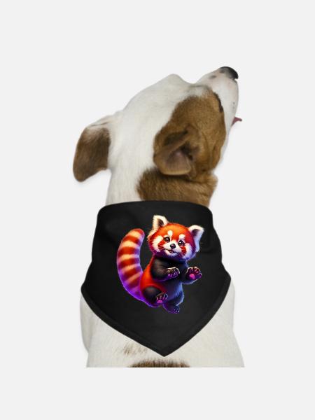 Kleiner Panda - Hunde-Bandana - Schwarz - Vorne