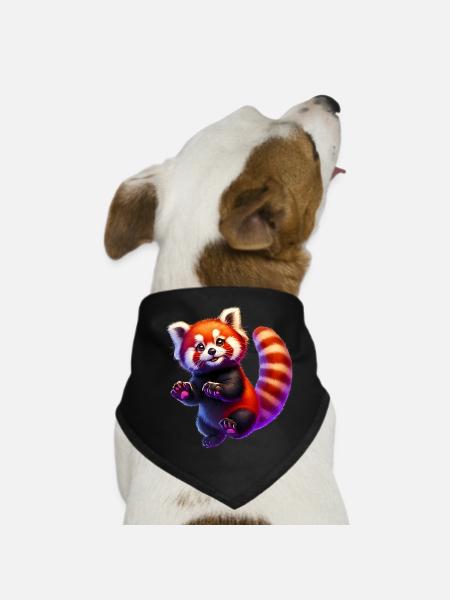 Kleiner Panda - Hunde-Bandana - Schwarz - Vorne