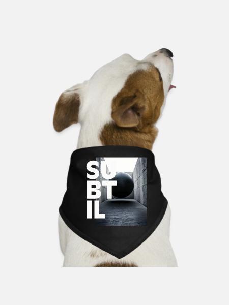 Weightlessness, subtle black and white, graphic design - Dog Bandana - black - Front