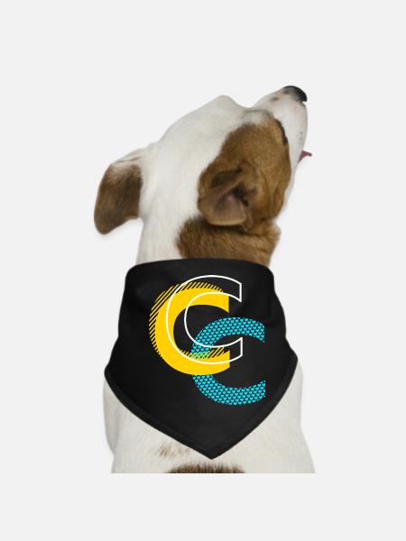 Lettre initiale C - Bandana pour chien - noir - Devant