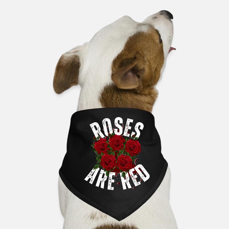 Elegante rote Rosenspritzkunst – Blumengrafik Hunde-Bandana