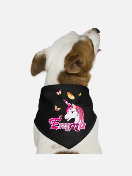 Emma, maiden name, favorite name - Dog Bandana - black - Front