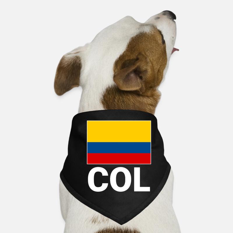 Drapeau de la Colombie avec l’abréviation COL Bandana pour chien