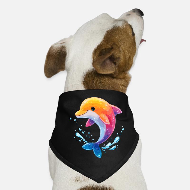 Colored Dolphin Spritz Dog Bandana