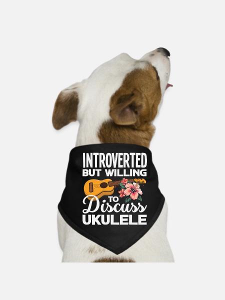 Lustiges Ukulele Designs Und Sprüche - Hunde-Bandana - Schwarz - Vorne