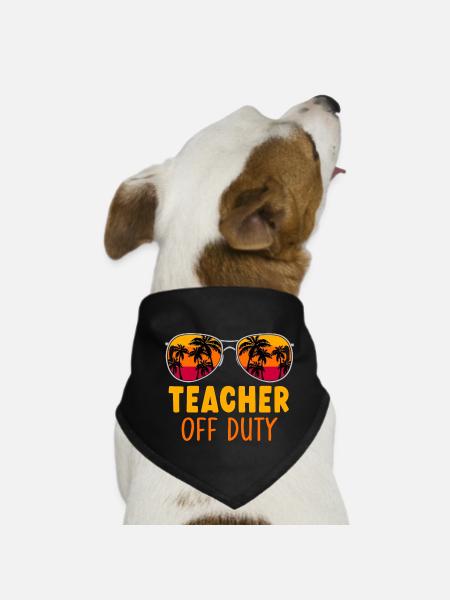 Enseignant hors service Lehrer außer Dienst - Bandana pour chien - noir - Devant