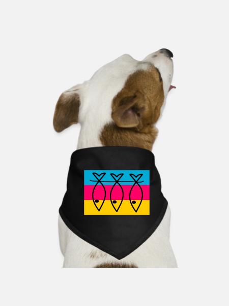 FISH. SARDINE. APRIL FOOLS. SEA. OCEAN - Dog Bandana - black - Front