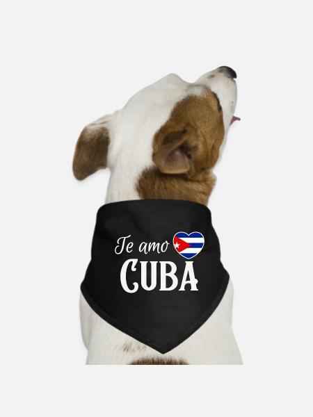 I love Cuba, made in Cuba - Dog Bandana - black - Front