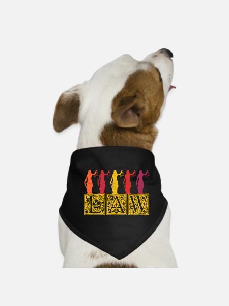 Justitia Anwalt Anwältin Gesetz Vintage Retro - Hunde-Bandana - Schwarz - Vorne