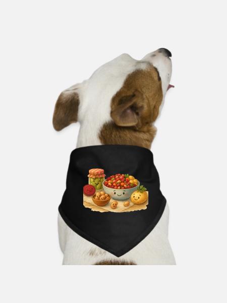 Salade de vinaigrette - Bandana pour chien - noir - Devant