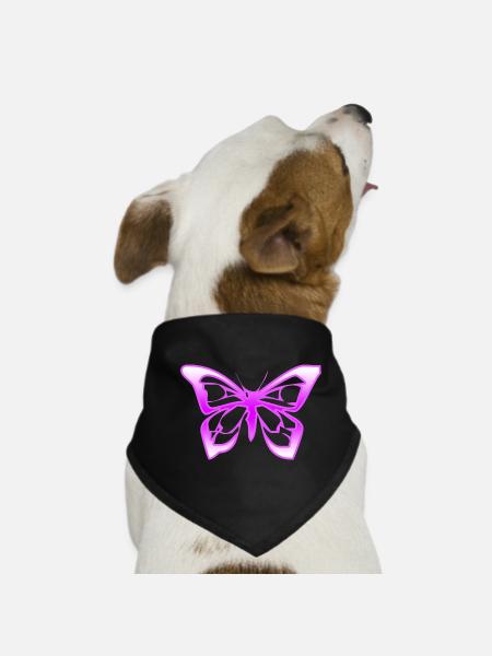 Schmetterling - Hunde-Bandana - Schwarz - Vorne