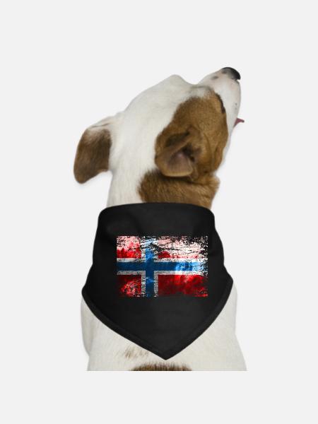 Norwegian flag - Dog Bandana - black - Front