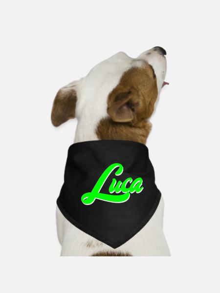 Luca Bright Neon Lettering Lettering - Bandana pour chien - noir - Devant