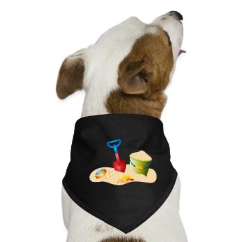 Sand Spielzeug am Strand oder im Sandkasten - Hunde-Bandana - Schwarz - Vorne
