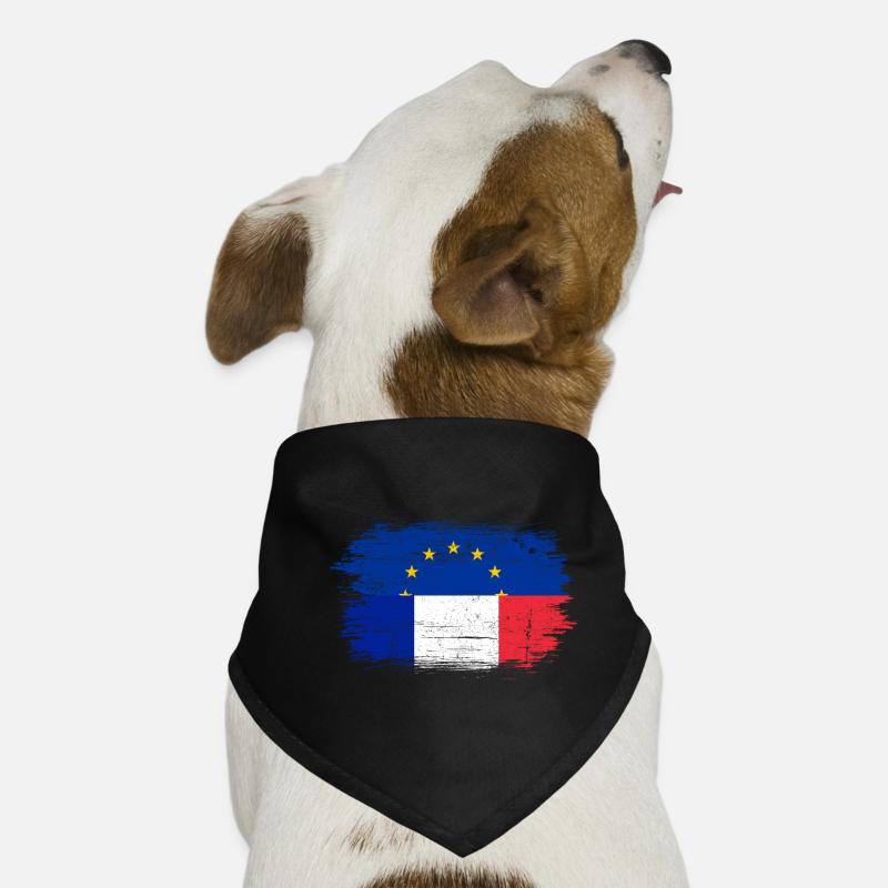 Pinselstrich EU Frankreich Flagge Mashup Hunde-Bandana