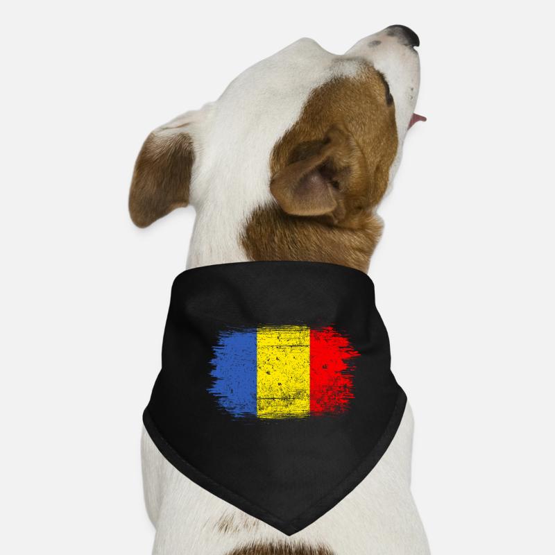 Brushstroke Romanian Flag Dog Bandana