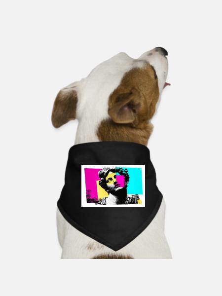 Classic sculpture in urban pop art style - Dog Bandana - black - Front