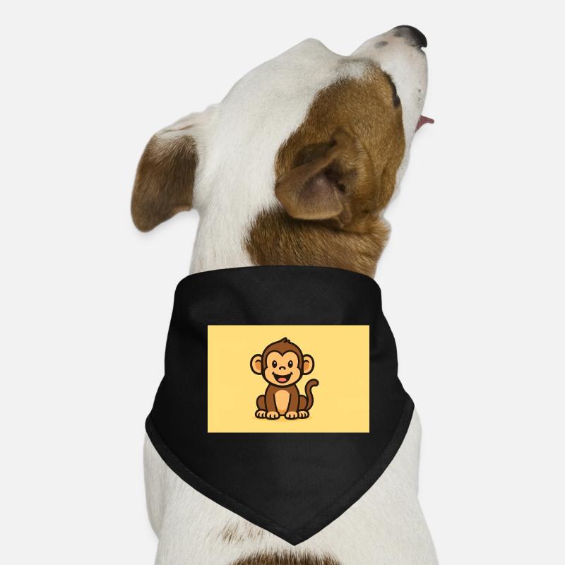 affe - Hunde-Bandana - Schwarz