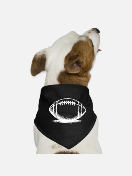 Vintage American Football Ball Sportler - Hunde-Bandana - Schwarz - Vorne