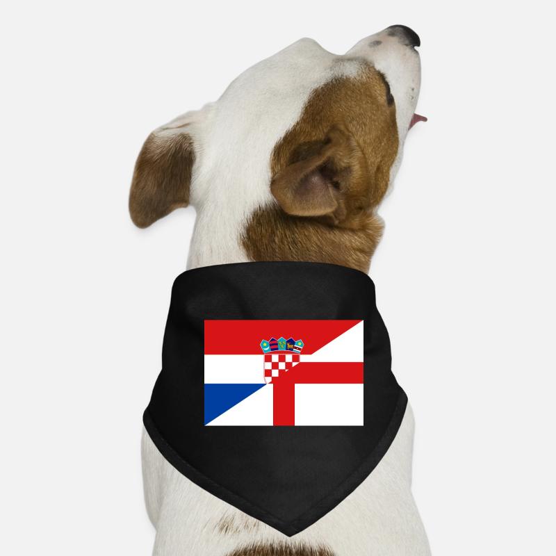 Drapeau de Croatie et Angleterre Bandana pour chien