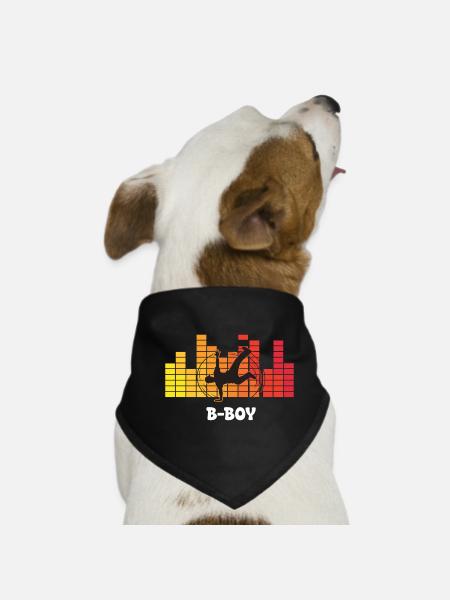 B-Boy Breakdance Streetstyle Hip Hop DJ Dance - Hunde-Bandana - Schwarz - Vorne
