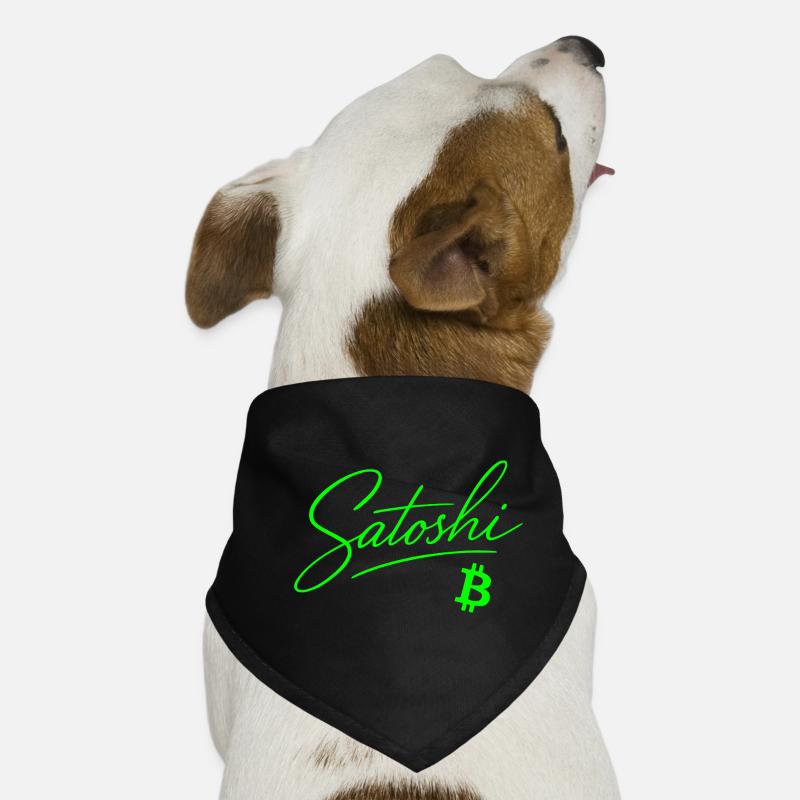 Satoshi Lettering Bitcoin Neon Motif Crypto Fan Dog Bandana