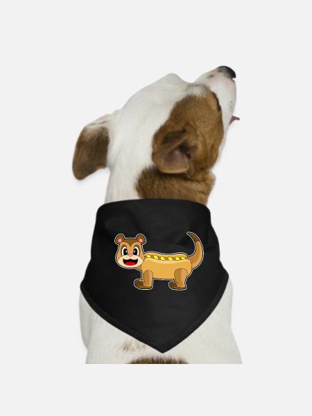 Erdmännchen Hotdog - Hunde-Bandana - Schwarz - Vorne