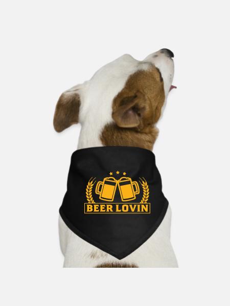 Beer Lovin Beer Mugs Cheers Party Celebrations - Dog Bandana - black - Front