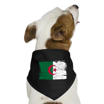 Algerien Flagge Bandiera Peace Vintage - Hunde-Bandana - Schwarz - Vorne