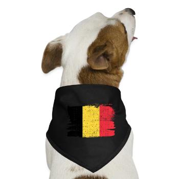Belgien Flagge Flagge Frieden Vintage - Hunde-Bandana - Schwarz - Vorne