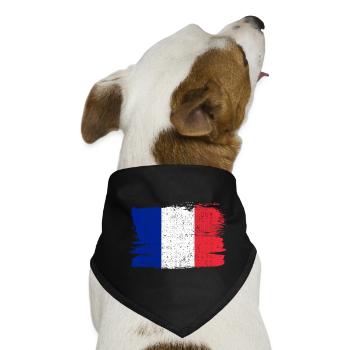 Francia Bandiera Frankreich Flagge Frieden Vintage - Hunde-Bandana - Schwarz - Vorne